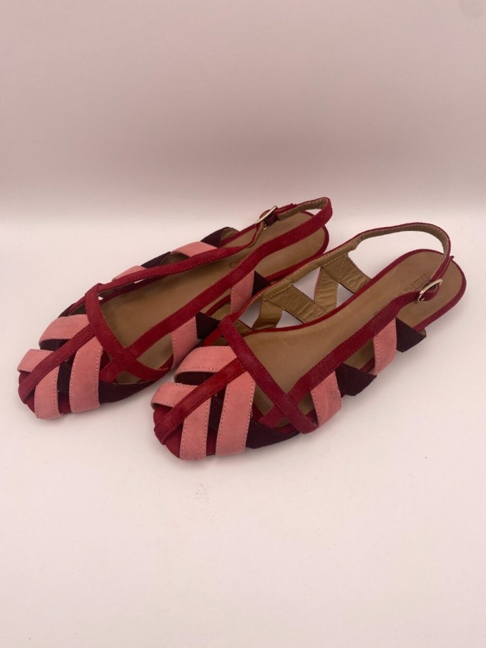 Bernardo Footwear Women Glinda Red Suede Slingback Flat Sz 6.5